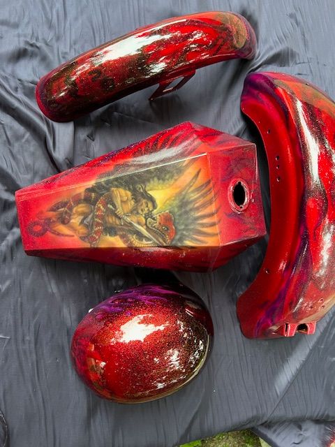 Joey Rizzo motorcycle airbrush painting